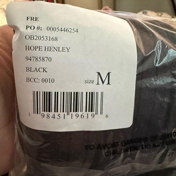 Free People We The Free Hope POINTELLE Henley Charcoal Black Top NWT M L XL - Picture 11 of 15